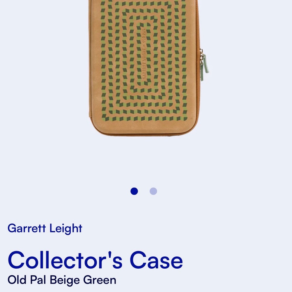 Garrett Leight Beige and Green Collector's Case for sunglasses nwot
